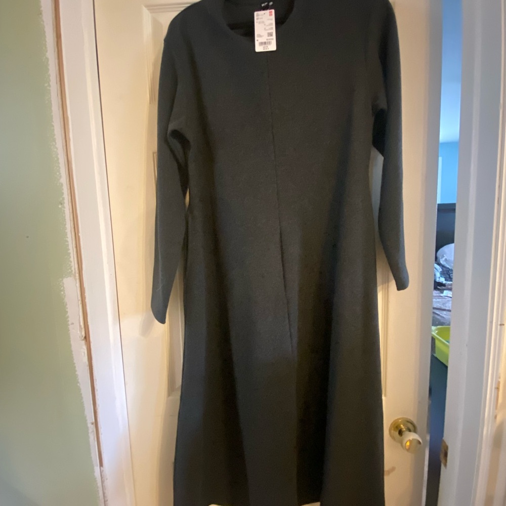 Uniqlo Black Long Sleeve A-Line Dress